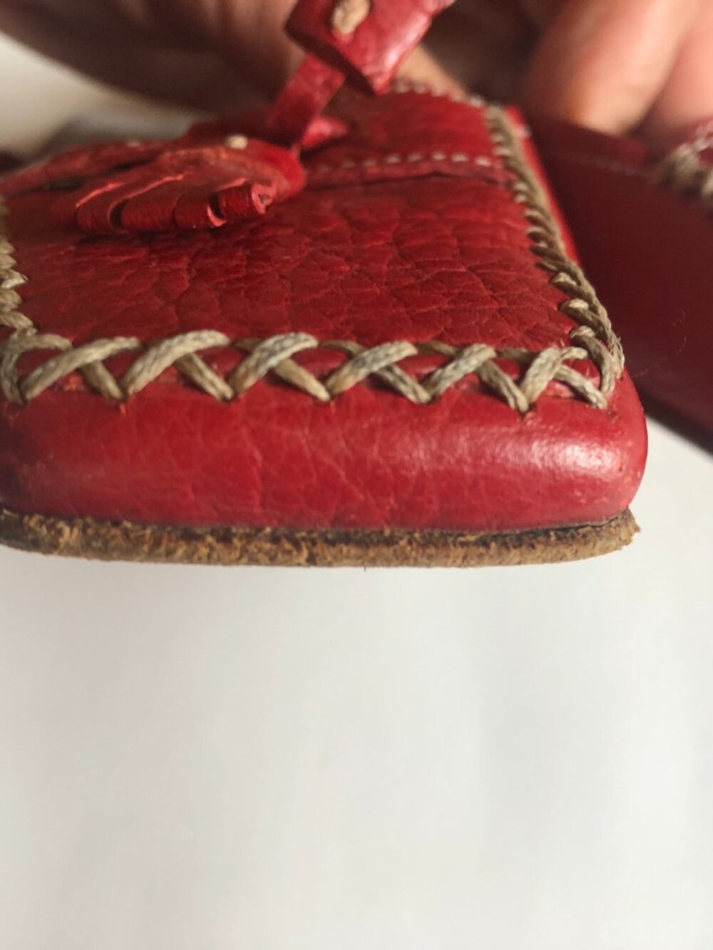 Prada vintage 1990s y2k red kitten heel tassel mules - Picture 4 of 9